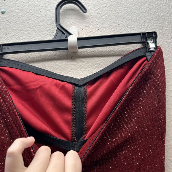 VTG Jessica McClintock Gunne Sax Red Glitter Sparkles Floor Length Dress Size 8 - Picture 7 of 11